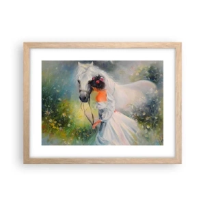 Plakat i ramme af lyst egetræ - Som fra en smuk drøm - 40x30 cm