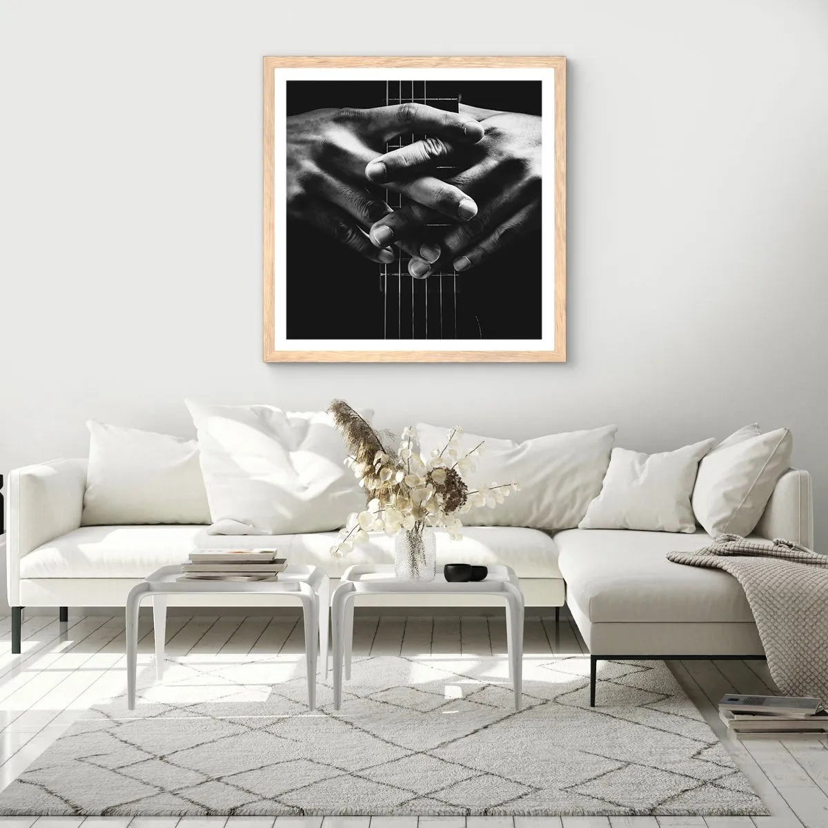 Plakat i ramme af lyst egetræ - Kunstnerens bøn - 50x50 cm