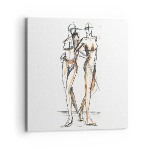 Lærredstryk - Billede på lærred - En undersøgelse af charme - 70x70 cm