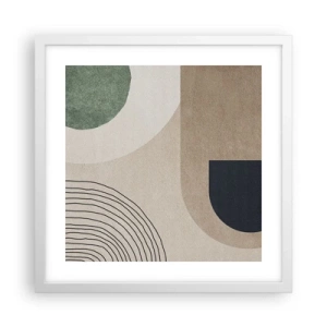 Plakat i hvid ramme - Blidheden i en oval - 40x40 cm