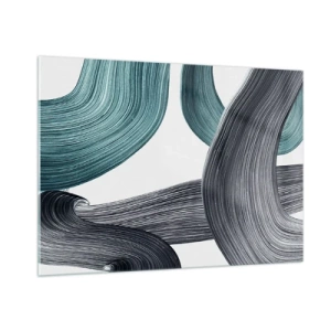 Billede på glas - Smaragdgrønne og sorte stier - 100x70 cm