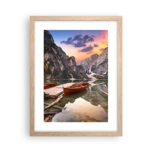 Plakat i ramme af lyst egetræ - Dagens løfte - 30x40 cm