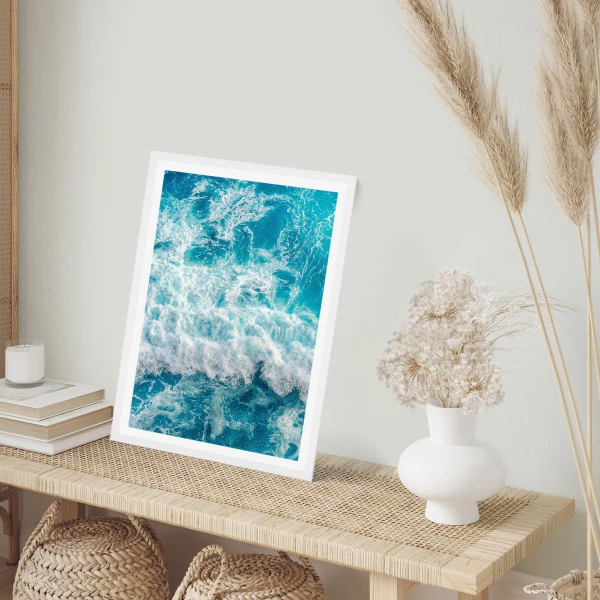 Plakat i hvid ramme - Glædeligt og i spring - 30x40 cm