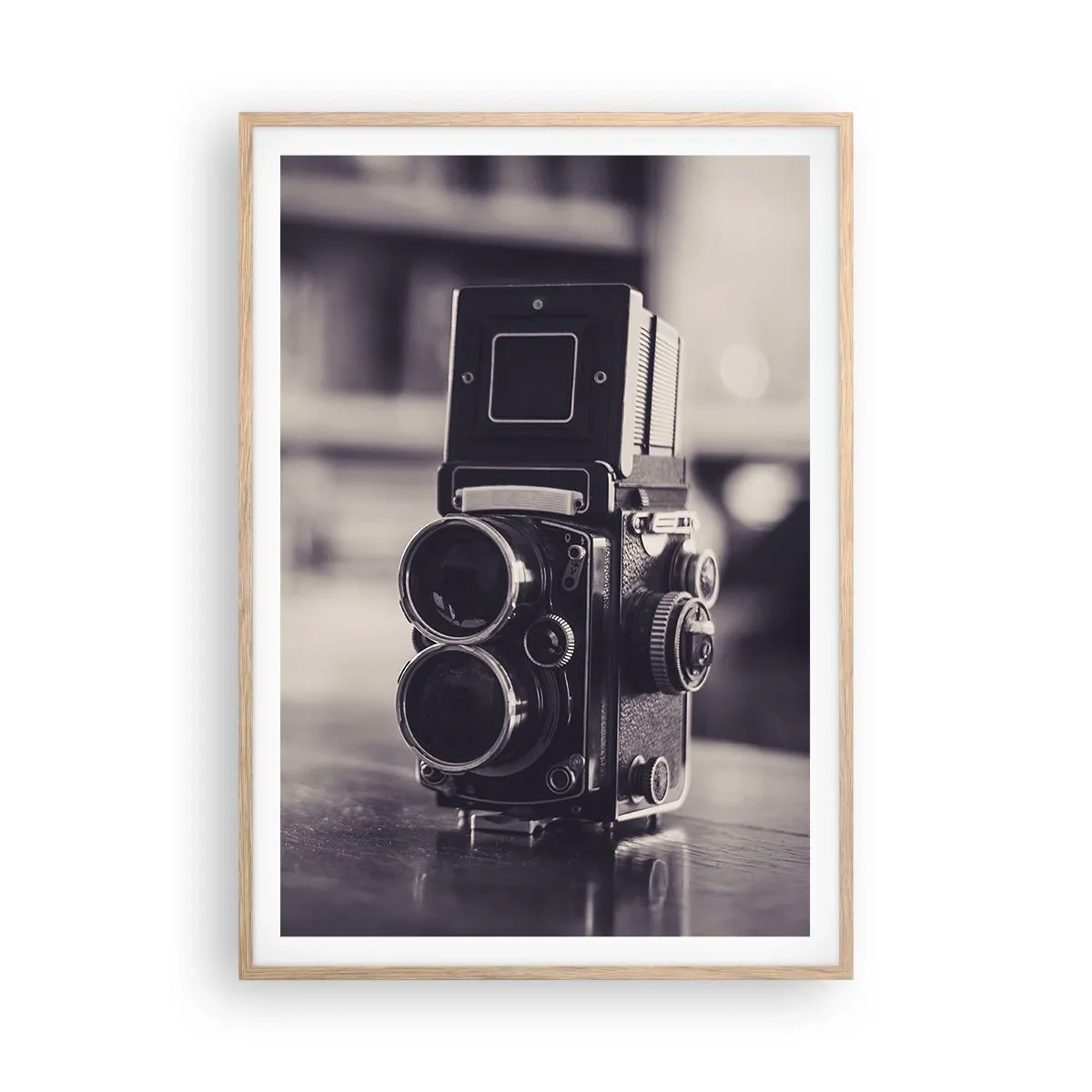 Plakat i ramme af lyst egetræ - Magien i et gammelt fotografi - 70x100 cm