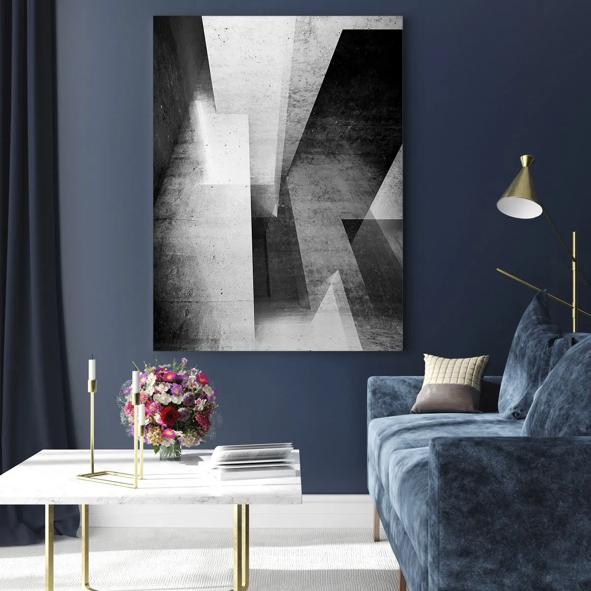 Billede på glas - Rummet struktur - 50x70 cm