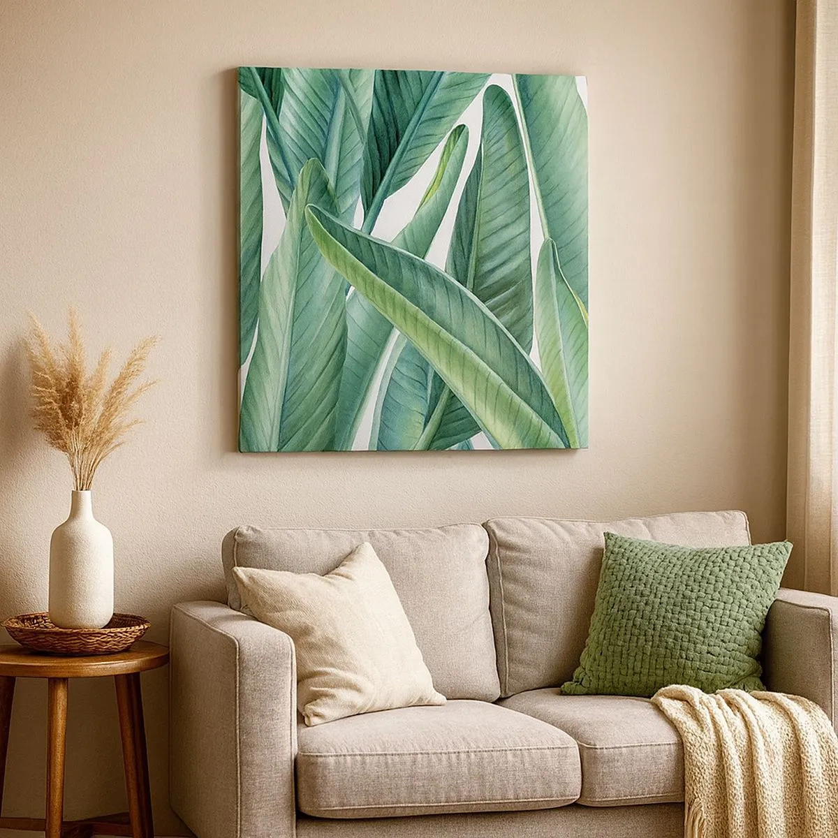 Lærredstryk - Billede på lærred - Det grønne i sig selv - 30x30 cm