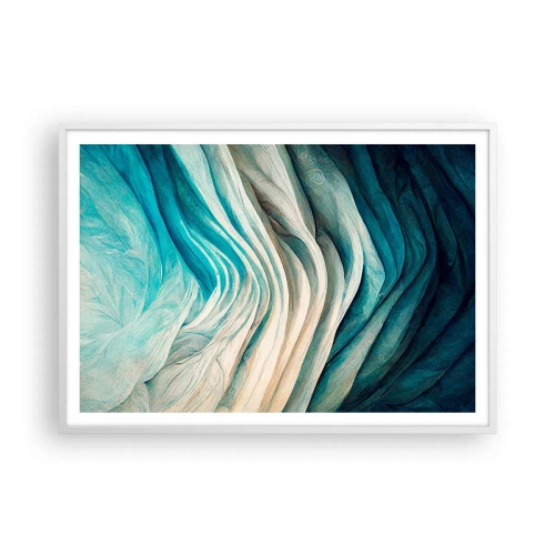 Plakat i hvid ramme - Blå umættelighed - 100x70 cm