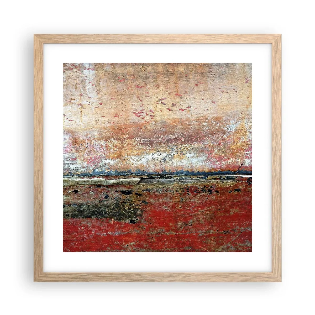 Plakat i ramme af lyst egetræ - Måske er det havet - 40x40 cm