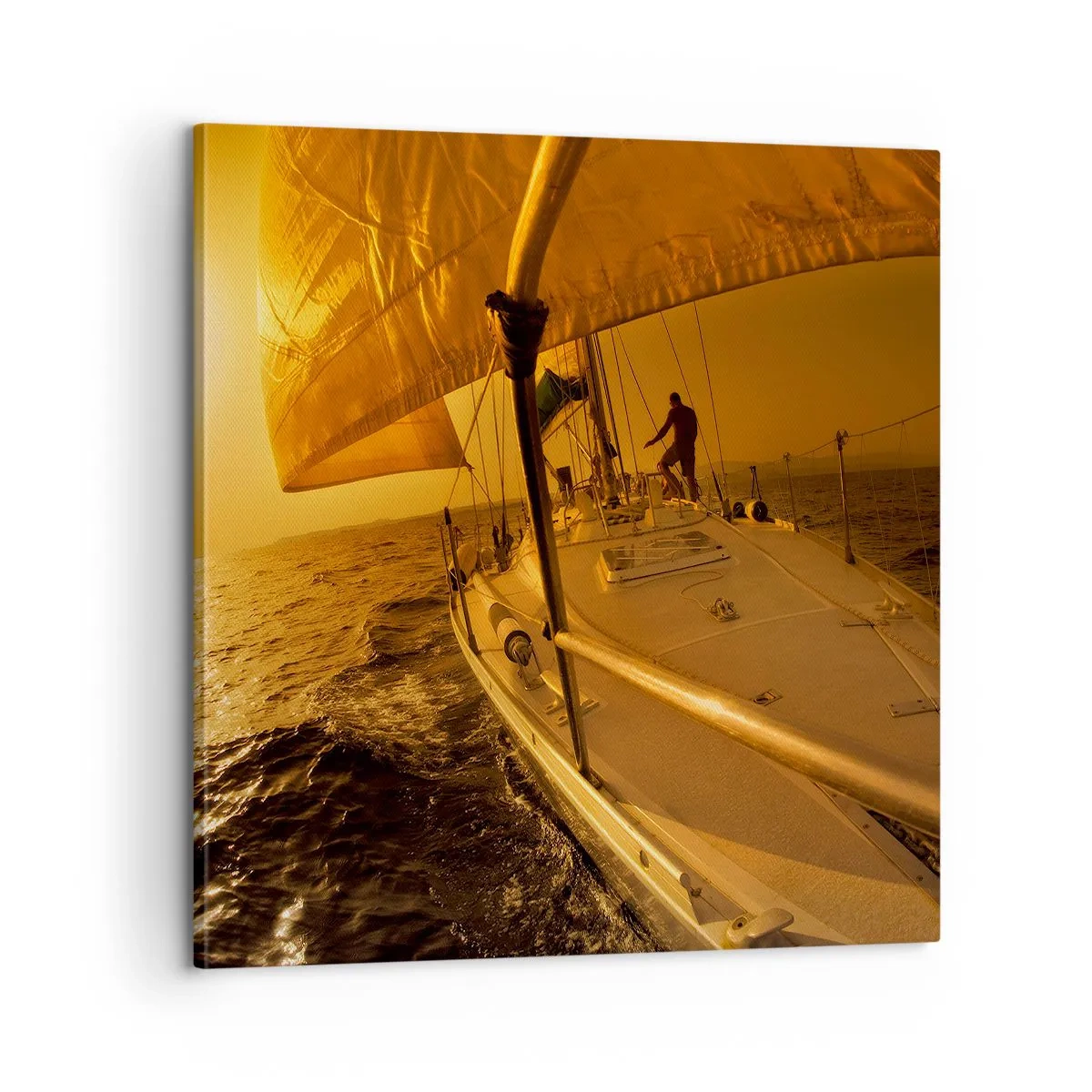 Lærredstryk - Billede på lærred - En gylden aften efter en broget dag - 60x60 cm