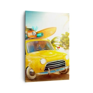 Lærredstryk - Billede på lærred - En rejse for mere end et smil - 70x100 cm