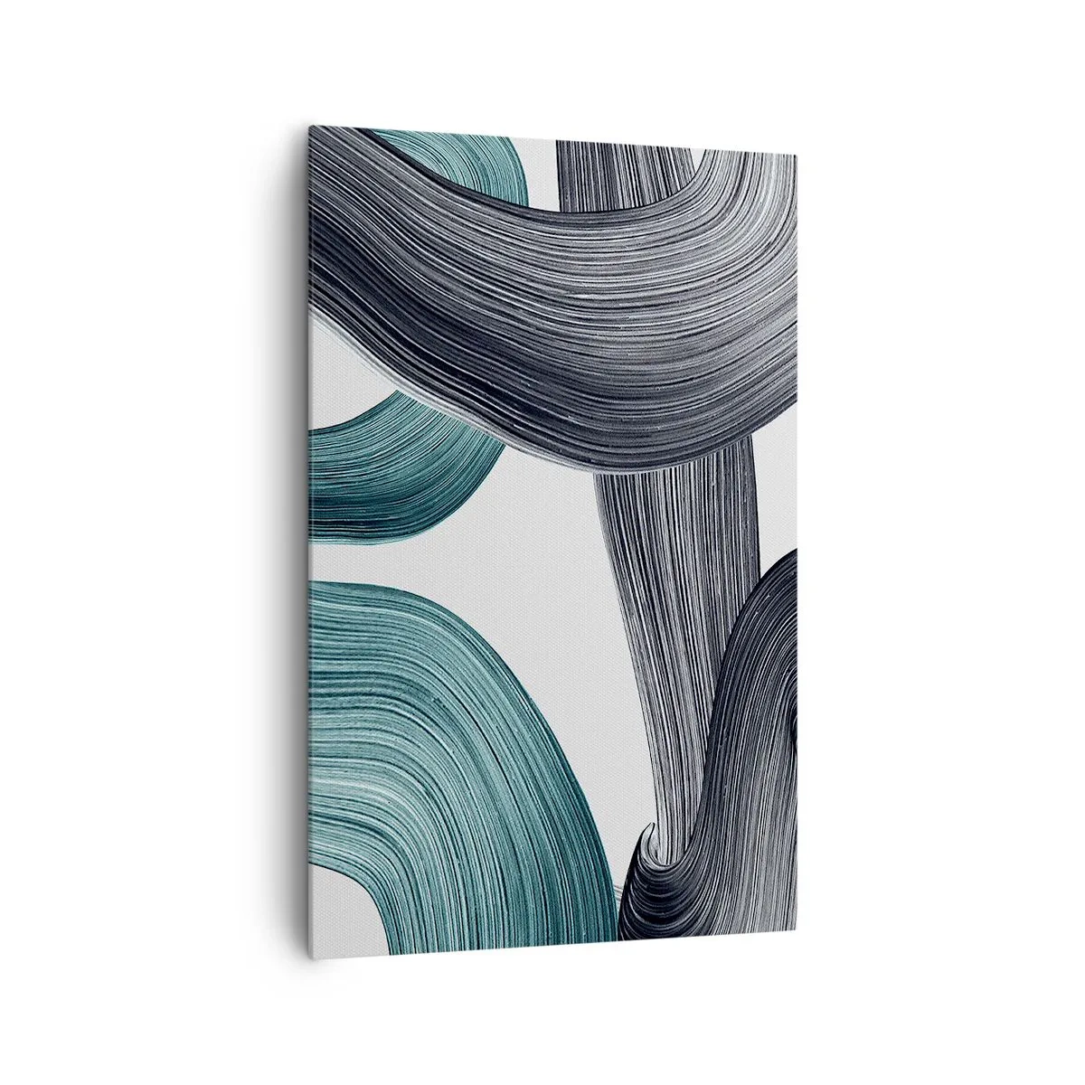 Lærredstryk - Billede på lærred - Smaragdgrønne og sorte stier - 80x120 cm