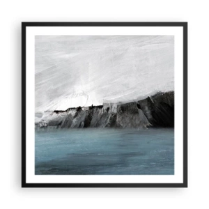 Plakat i sort ramme - Vand - jord: et sammenstød mellem elementerne - 60x60 cm