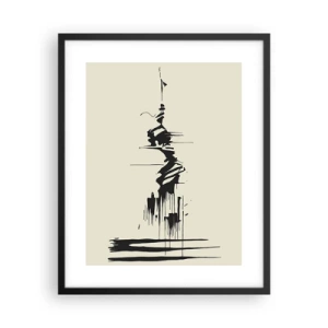 Plakat i sort ramme - Skyndsom abstraktion - 40x50 cm