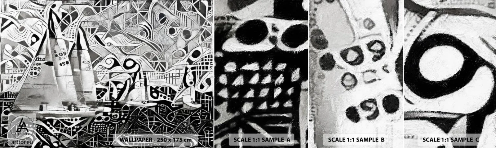 Fototapet Prøve Standard Eco - Mellem bølgerne - sejlads, Kubisme, Stykke - 100x30 cm