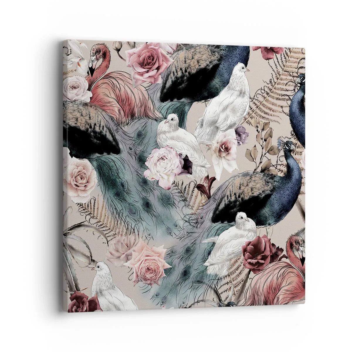 Lærredstryk - Billede på lærred - I paladsets have - 40x40 cm