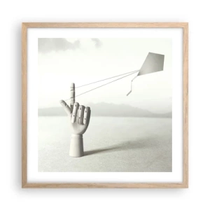 Plakat i ramme af lyst egetræ - Styrkeprøve - 50x50 cm