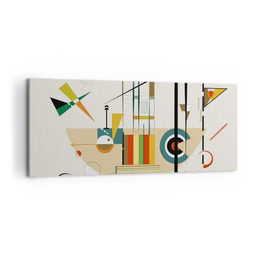 Lærredstryk - Billede på lærred - Og verden griner - 100x40 cm