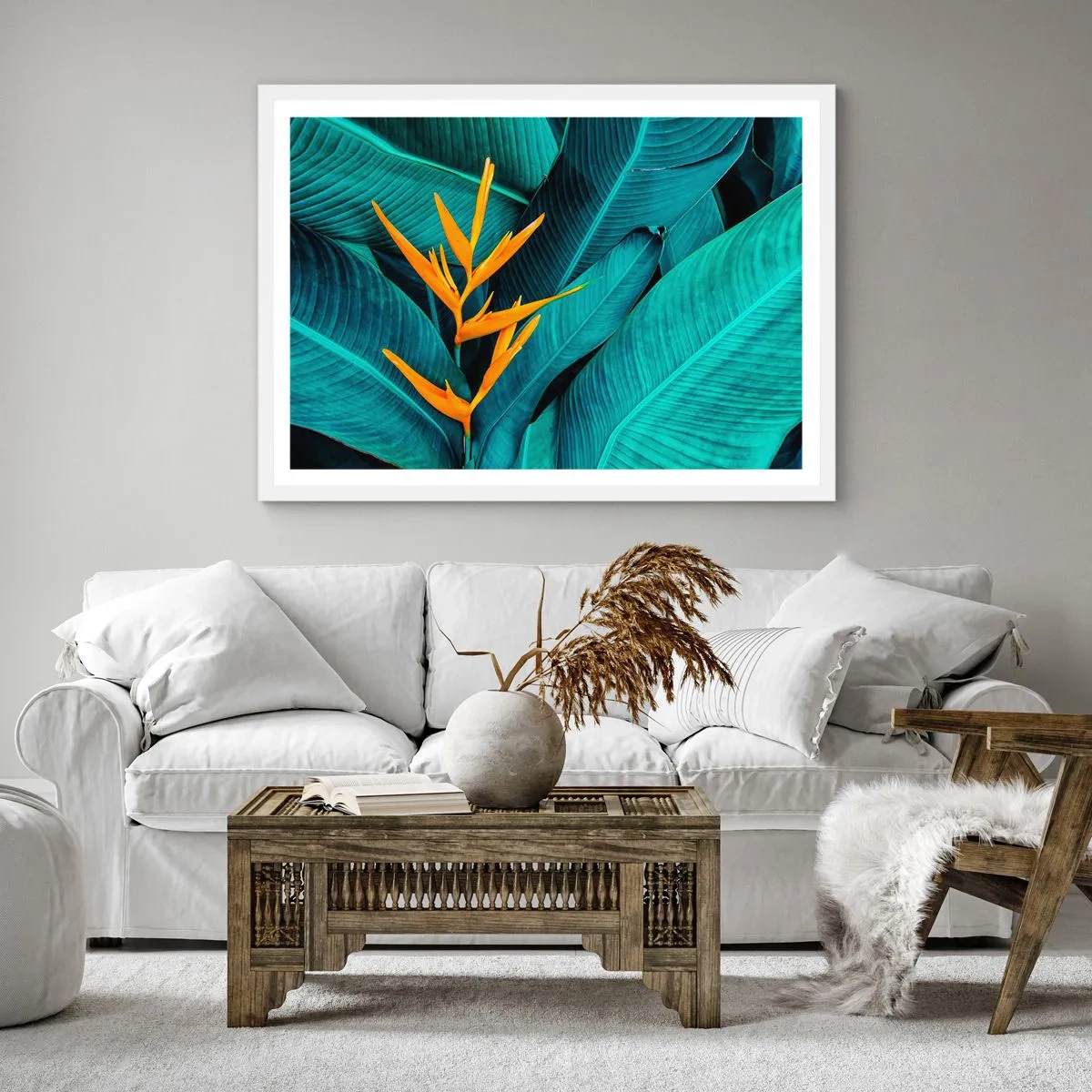 Plakat i hvid ramme - Edens blomst - 60x60 cm