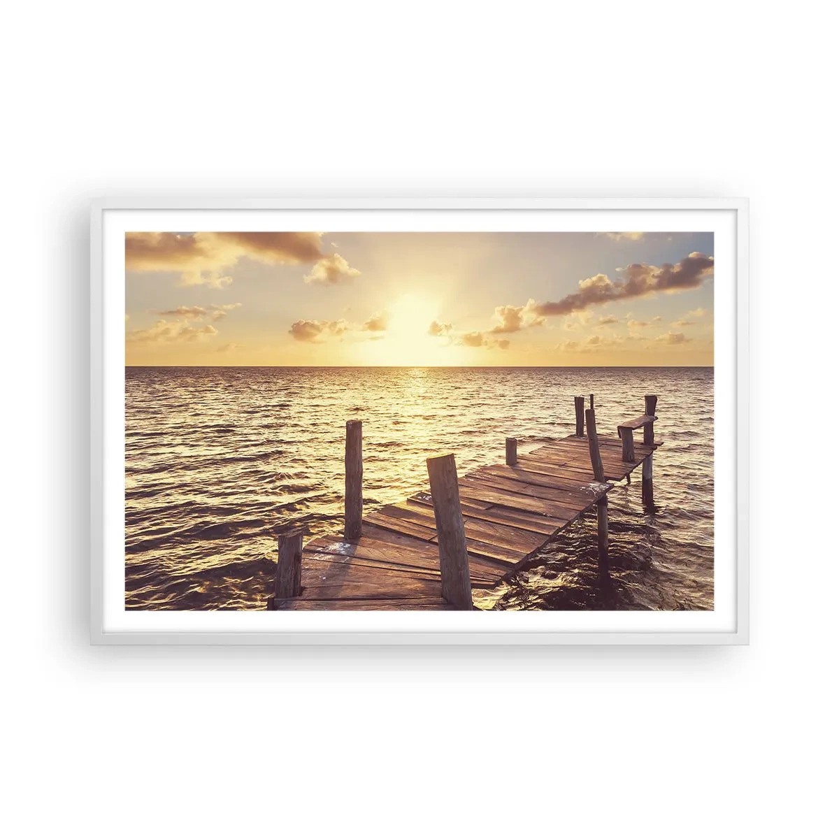 Plakat i hvid ramme - Gyldent land af blidhed - 91x61 cm