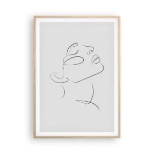 Plakat i ramme af lyst egetræ - En drømmes slyngninger - 70x100 cm