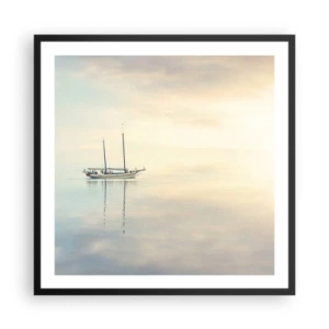 Plakat i sort ramme - I et hav af stilhed - 60x60 cm