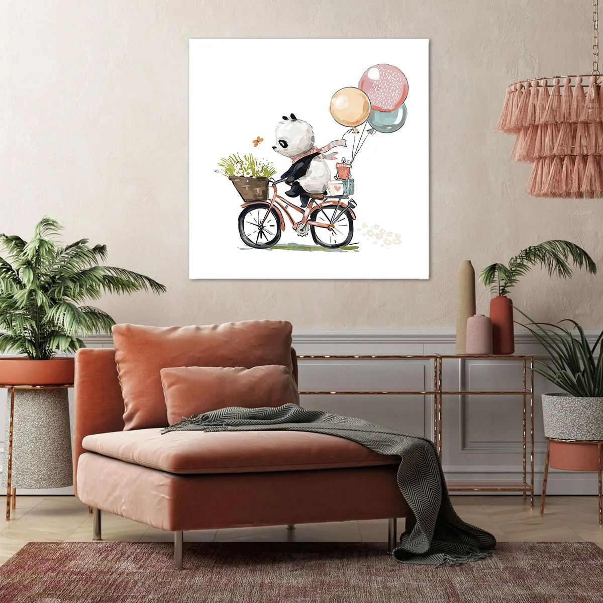 Lærredstryk - Billede på lærred - Glædelig dag - 50x50 cm