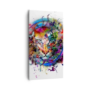 Lærredstryk - Billede på lærred - Lurer bag regnbuens slør - 55x100 cm