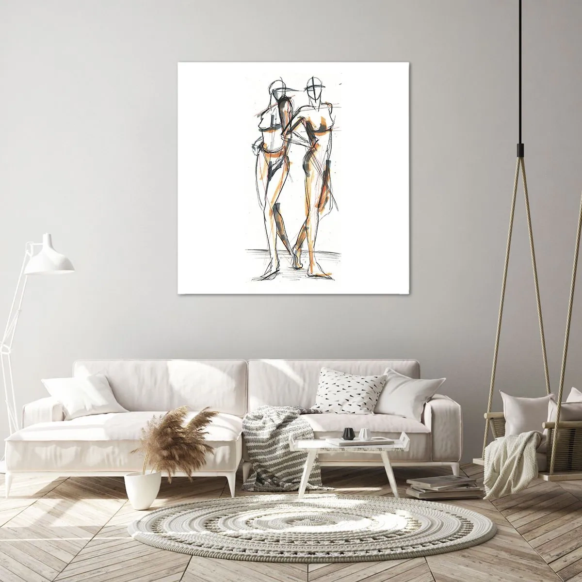 Lærredstryk - Billede på lærred - En undersøgelse af charme - 40x40 cm