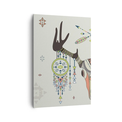 Lærredstryk - Billede på lærred - Indiansk jægers trofæ - 70x100 cm