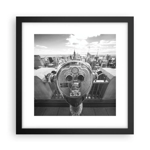 Plakat i sort ramme - Byen over byer - 30x30 cm