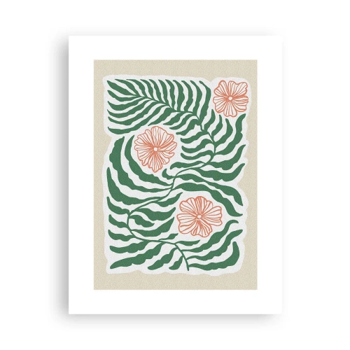 Plakat - Blomstrede i grønt - 30x40 cm