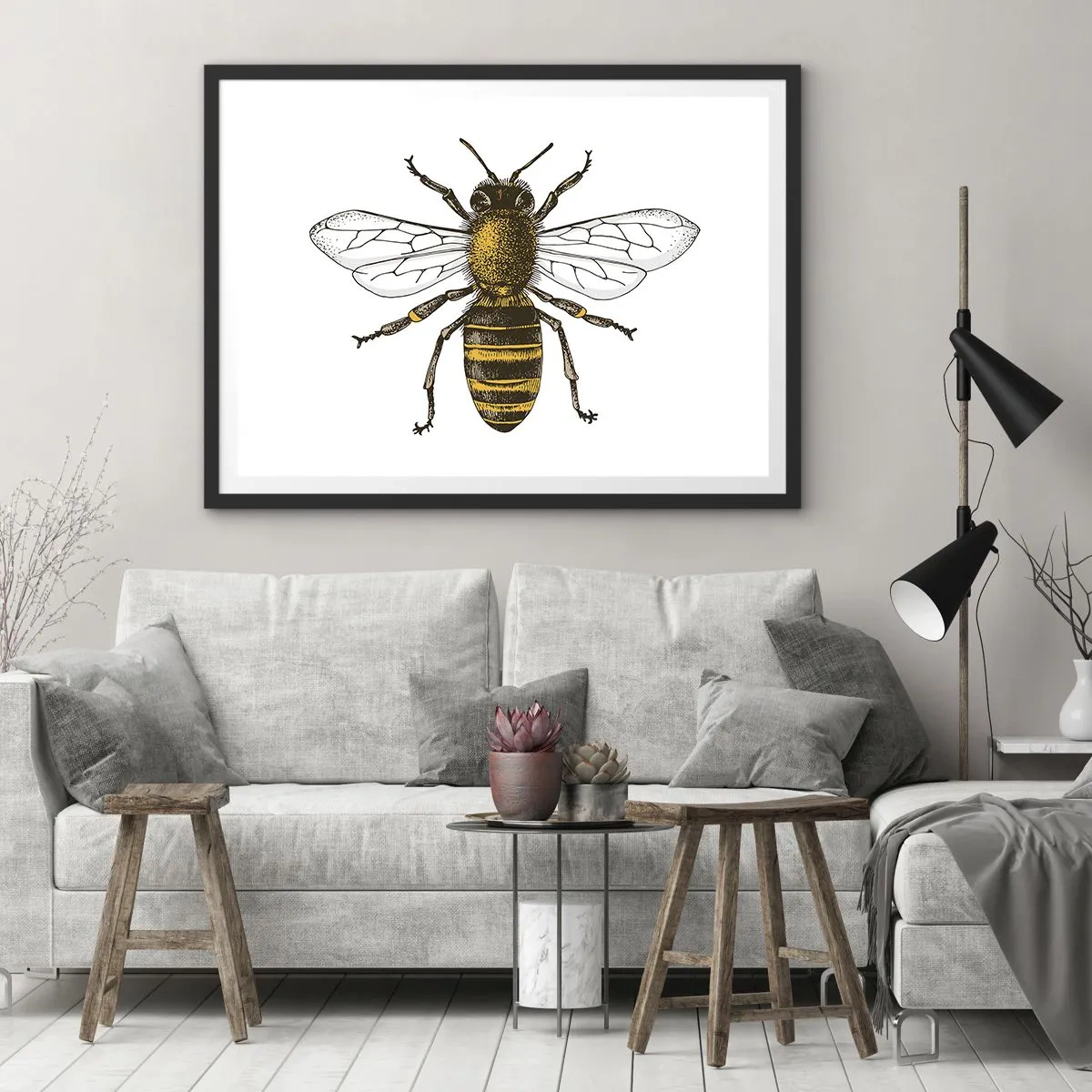 Plakat i sort ramme - Smuk og god - 40x30 cm