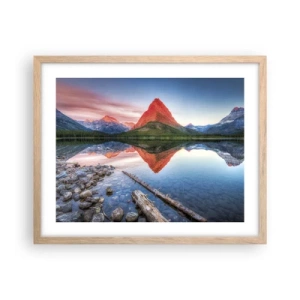 Plakat i ramme af lyst egetræ - Varme og kulde - 50x40 cm