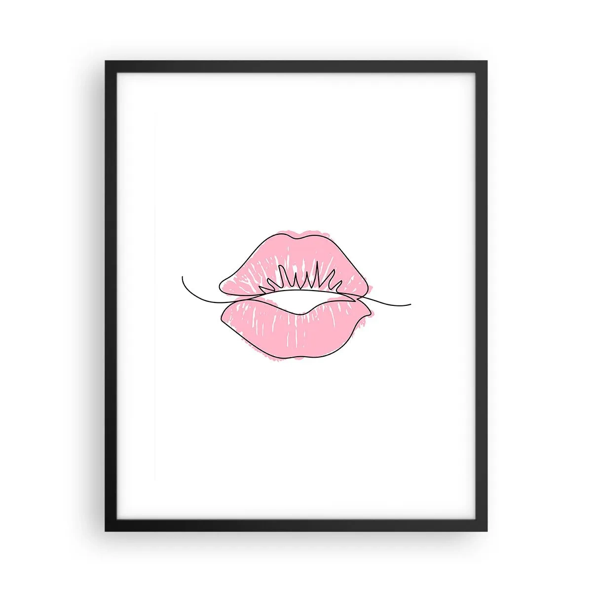 Plakat i sort ramme - Klar til at kysse? - 40x50 cm