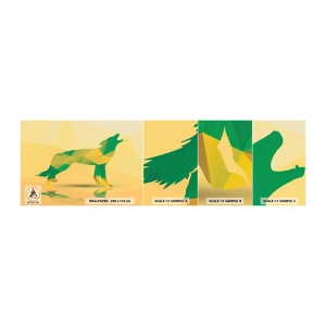 Fototapet Prøve Standard Eco - Ensom ulv - Dyr, Ulv, Geometrisk figur - 100x30 cm