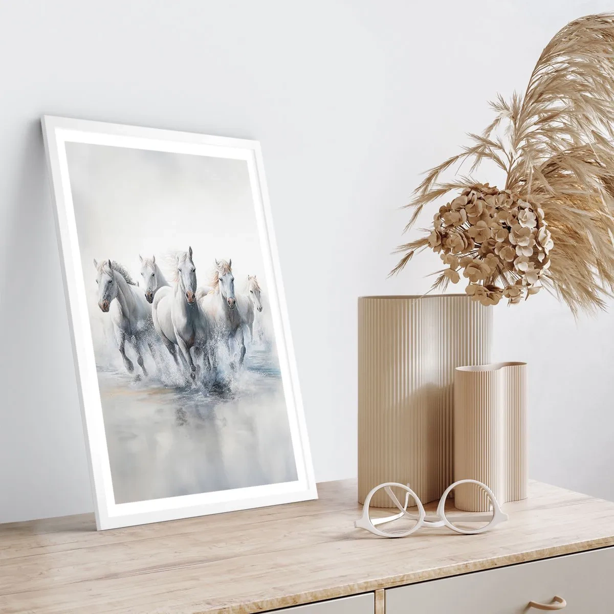 Plakat i hvid ramme - Hvid magi - 61x91 cm