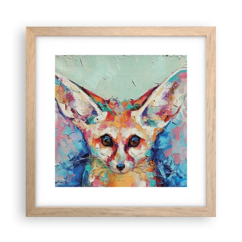 Plakat i ramme af lyst egetræ - Er du klar til mig? - 30x30 cm