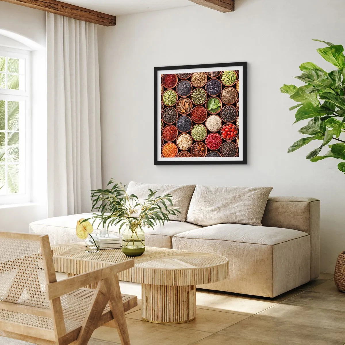 Plakat i sort ramme - Alle verdens smage - 30x30 cm