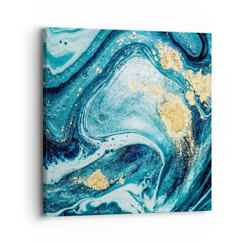 Lærredstryk - Billede på lærred - Blå boblebad - 30x30 cm