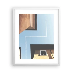 Plakat i hvid ramme - Over den urbane labyrint - 40x50 cm