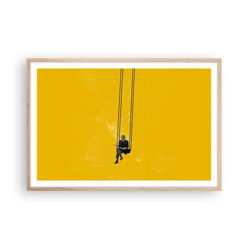 Plakat i ramme af lyst egetræ - En dag som alle andre - 91x61 cm