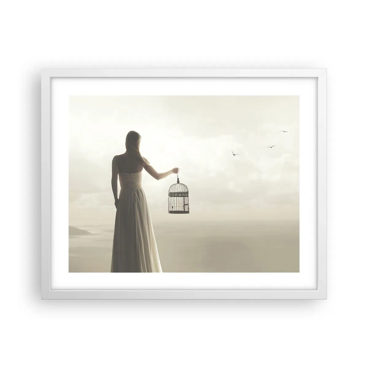 Plakat i hvid ramme - Vær fri - 50x40 cm