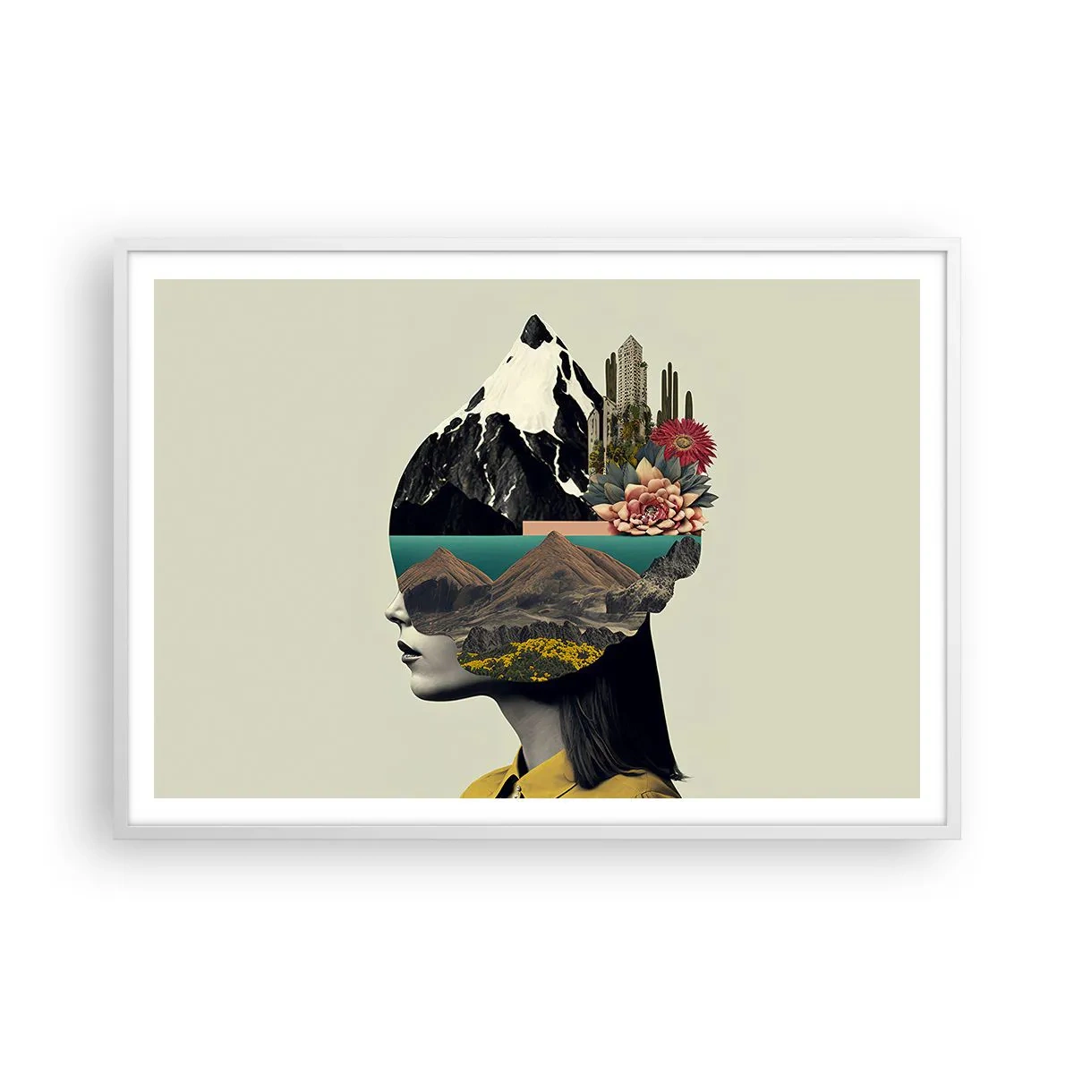 Plakat i hvid ramme - Kvinden - altid et mysterium - 100x70 cm