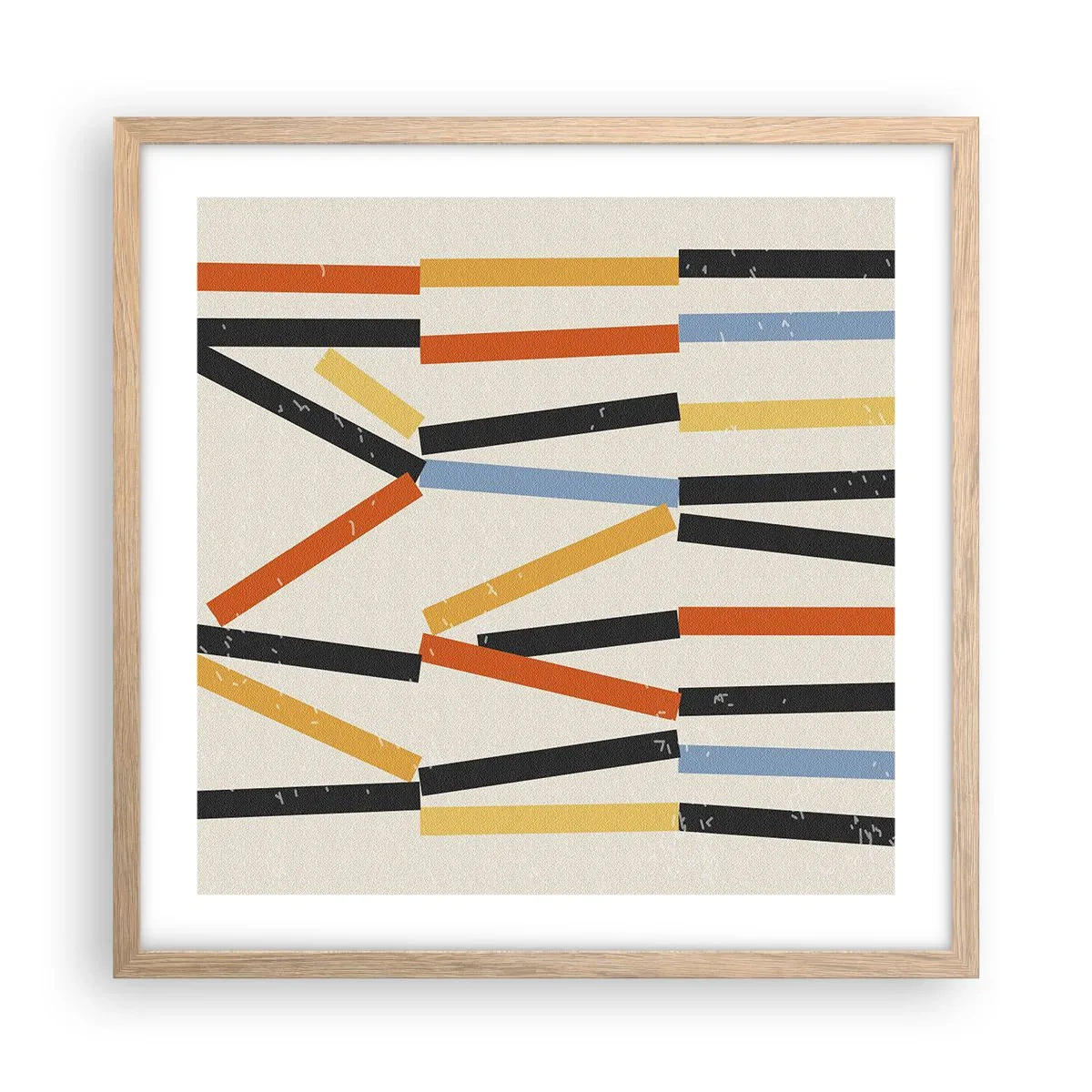 Plakat i ramme af lyst egetræ - Vandret komposition - 50x50 cm