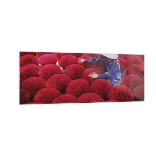 Billede på glas - I en rismark - 140x50 cm