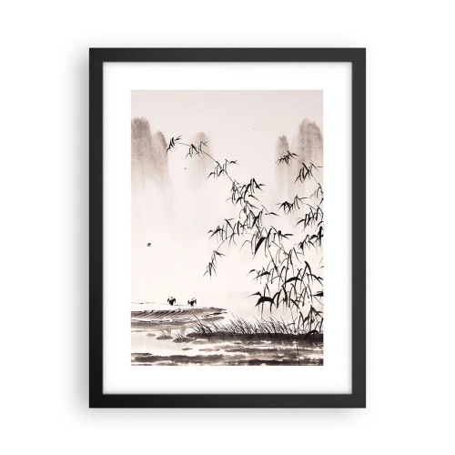 Plakat i sort ramme - Stilhed i rismarkerne - 30x40 cm