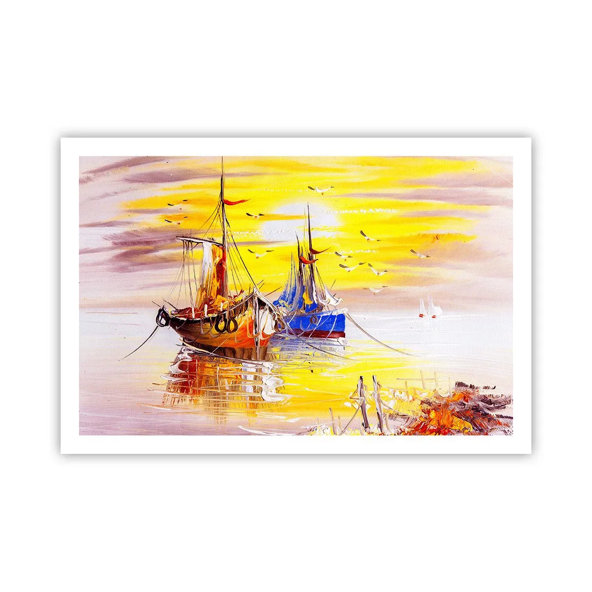 Plakat - Et velfortjent hvil i havnen - 91x61 cm
