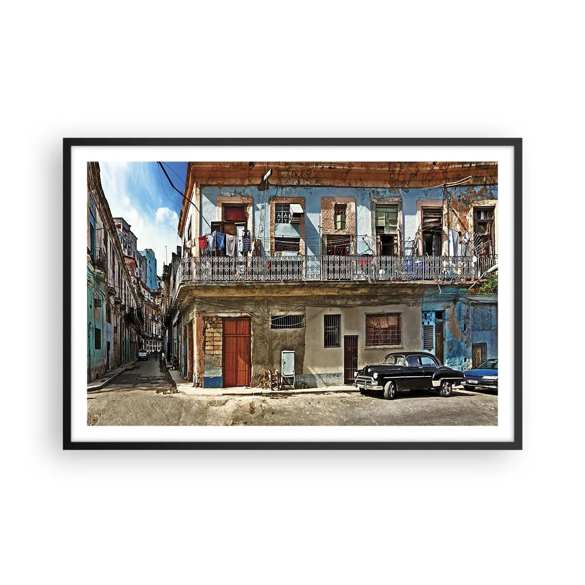 Plakat i sort ramme - Havana stemning - 91x61 cm