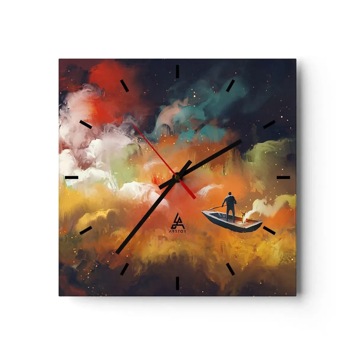 Vægur, Uret - Med båd gennem galaksen - 40x40 cm