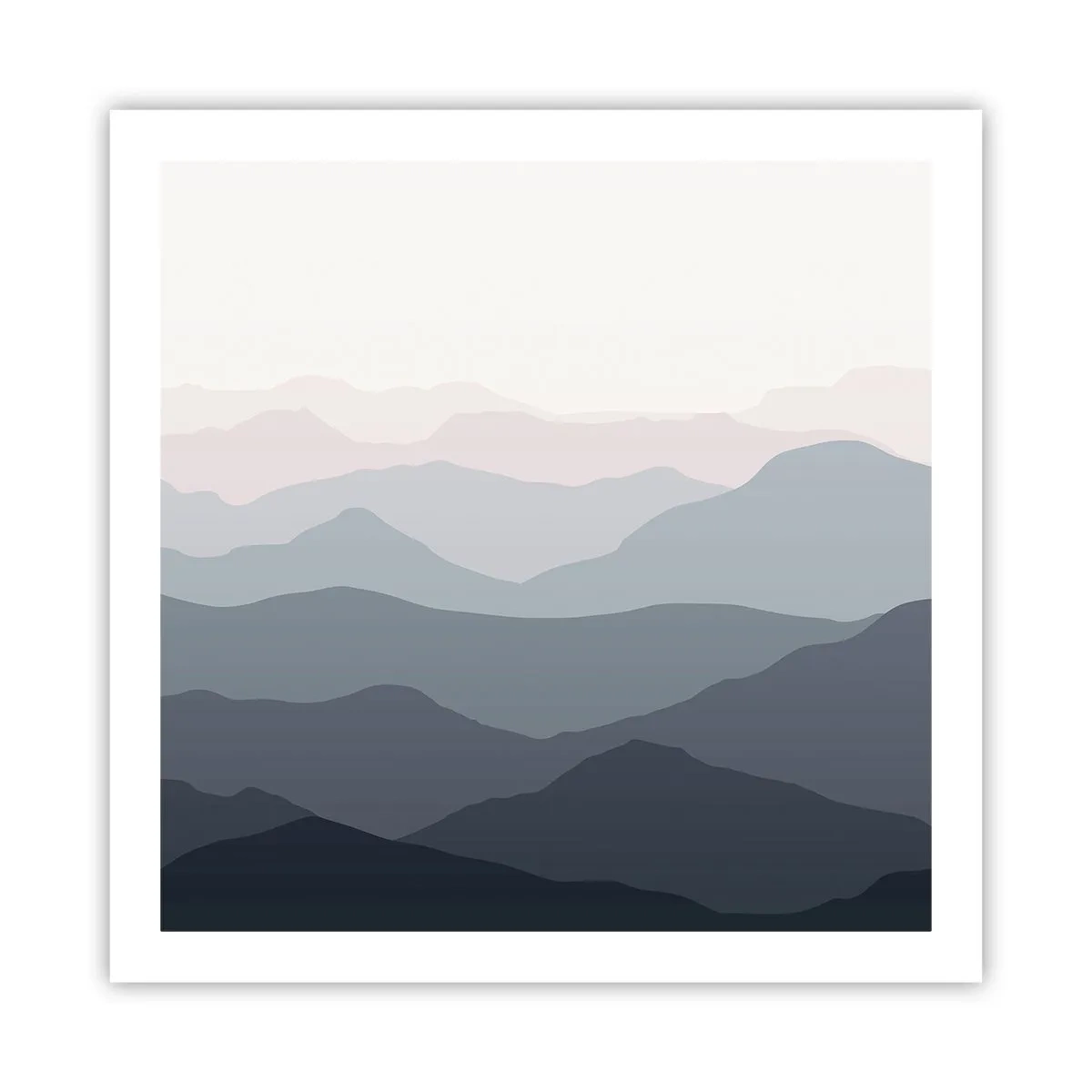 Plakat - Bølger af bjerge - 60x60 cm